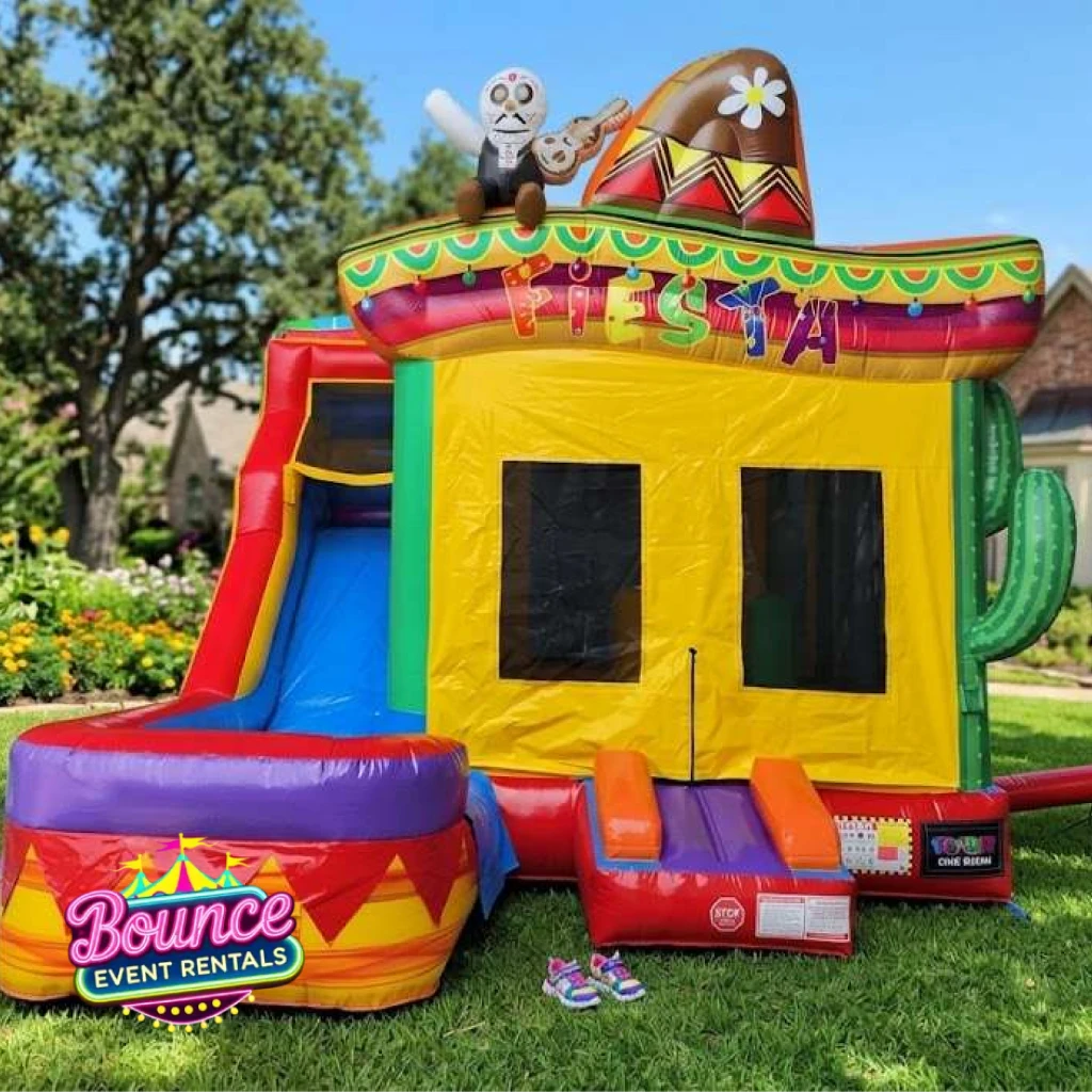 Fiesta Bounce House With Slide rental for Dakota Ridge CO events in ZIP code 80127