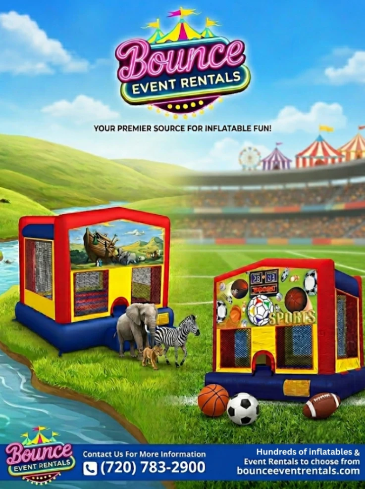 Sports Themed And Noah S Ark Themed Bounce House rental for Dakota Ridge CO events in ZIP code 80127